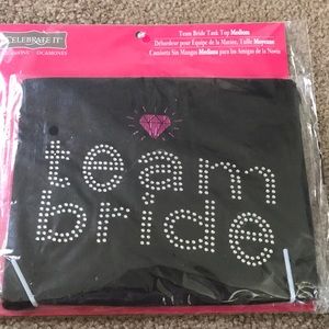 Team bride black tank top medium bnwt